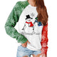 Muyogrt Womens Christmas Printed Hoodies Patchwork Sweatshirt Xmas Ladies Tops Jumper Snowman Pullover Femme Christmas Gift