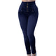 NIBESSER High Waist Women Jeans Buttons Female Pant Slim Elastic Plus Size Stretch Jeans Plus Size Denim Blue Skinny Pencil Pant