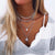 Necklaces Jewelry Long Womans Chain Necklace Water Drop Jewellery Ladies Geometric Lovers Silver Color Bohemia Alloy Halskette