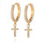 New Fashion Cute Cross Earrings Top Quality Cz Crystal cross hoop Earrings For Women Korean Wedding Jewellery