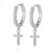 New Fashion Cute Cross Earrings Top Quality Cz Crystal cross hoop Earrings For Women Korean Wedding Jewellery