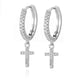 New Fashion Cute Cross Earrings Top Quality Cz Crystal cross hoop Earrings For Women Korean Wedding Jewellery