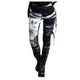 New Gothic Punk Style Women Rocker Pants Skinny Cool Pant Girls Autumn Elastic Waist Street Trousers Slim Fit Hole Bottoms d2