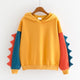 New Winter Korean Sweatshirts Hoodies Dinosaur Fashion Womens Large Yard Loose Pullovers Cashmere Leisure Cartoon 828