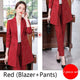 New arrival women plus size long blazer pant/skirt suit temperament 2 piece sets Office lady striped suit comfortable pant suits