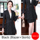 New arrival women plus size long blazer pant/skirt suit temperament 2 piece sets Office lady striped suit comfortable pant suits