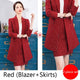 New arrival women plus size long blazer pant/skirt suit temperament 2 piece sets Office lady striped suit comfortable pant suits