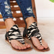 Oeak 2020 Hot sale Design Print Leopard Ankle Strap Women Sandals Women Flats Party Lace-Up Summer Sandal Shoes size 36-42