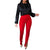 Office Ladies Pure Color Slim Fit Trousers Work Wear Women High Waist Pants Femme Front Slit Leg Pencil Pants Elegant Fashion