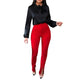 Office Ladies Pure Color Slim Fit Trousers Work Wear Women High Waist Pants Femme Front Slit Leg Pencil Pants Elegant Fashion