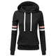 Oversize Hooded Sweatshirt Women Stripe Sweatshirt Long Sleeve Blouse Hooded Pocket Patchwork Pullover Tops Plus size S-5XL
