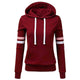 Oversize Hooded Sweatshirt Women Stripe Sweatshirt Long Sleeve Blouse Hooded Pocket Patchwork Pullover Tops Plus size S-5XL