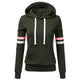 Oversize Hooded Sweatshirt Women Stripe Sweatshirt Long Sleeve Blouse Hooded Pocket Patchwork Pullover Tops Plus size S-5XL