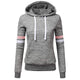 Oversize Hooded Sweatshirt Women Stripe Sweatshirt Long Sleeve Blouse Hooded Pocket Patchwork Pullover Tops Plus size S-5XL