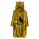 Oversized Sweatshirt Harajuku Cat Print Top Blouse Women Cute Ears Pockets Loose Hoodies Plus Size Hoody Pullover Sudadera Mujer