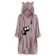 Oversized Sweatshirt Harajuku Cat Print Top Blouse Women Cute Ears Pockets Loose Hoodies Plus Size Hoody Pullover Sudadera Mujer