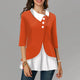 Patchwork Plus Size Women Blouse Turn Down Collar Three Quarter Cotton Womens Tops And Blouses Irregular 2020 Spring Tunic