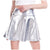 Pleated A-Line Mini Skirt Women Casual Fashion Shiny Metallic Flared Skirts for Women Faux Leather Pleated Skirt for girls 2020