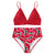 Red Bandeau Bikini Set Swimwear Women High Leg Bikinis 2020 Mujer Swimsuit Watermelon print Biquini Swimming suit for Women