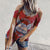 Retro Style T-shirt For Women Fashion Simple Printing short-sleeved Strapless Sexy Tshirt Daily Casual Shirt Wild Personality XL