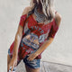 Retro Style T-shirt For Women Fashion Simple Printing short-sleeved Strapless Sexy Tshirt Daily Casual Shirt Wild Personality XL