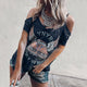 Retro Style T-shirt For Women Fashion Simple Printing short-sleeved Strapless Sexy Tshirt Daily Casual Shirt Wild Personality XL