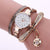 Retro Women Watch Leather Water Drop Pendant Bracelet Dial Analog Quartz Wrist Ladies Watch Women Watches Clock zegarek damski
