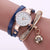 Retro Women Watch Leather Water Drop Pendant Bracelet Dial Analog Quartz Wrist Ladies Watch Women Watches Clock zegarek damski