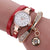 Retro Women Watch Leather Water Drop Pendant Bracelet Dial Analog Quartz Wrist Ladies Watch Women Watches Clock zegarek damski
