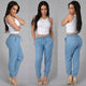 SAGACE Casual Womens Pants Lace Up Elastic Waist Casual Pants High Waist Jeans Casual Blue Denim casual Pants female trousers