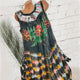 SAGACE Summer Dress women's Large Size Casual Sleeveless Fashion women's Beach O-neck Retro Printed Vest Casual Dress