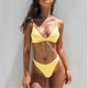 Sexy Bikinis 2020 Mujer Padded Yellow Micro Bikini Set Candy Color Two Piece Brazilian Swimsuit Bathing Suit Women Swimwear #N