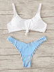 Sexy micro Bikini 2020 Women Swimsuit Scoop Neck Striped Swimwear Knot Bow fringe Summer Beachwear Bathing Suit Push Up Biquini