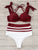 Sexy micro Bikini 2020 Women Swimsuit Scoop Neck Striped Swimwear Knot Bow fringe Summer Beachwear Bathing Suit Push Up Biquini