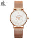 Shengke Women Fashion Quartz Watch Lady Mesh Watchband High Quality Casual Waterproof Wristwatch Gift for Wife 2019