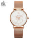 Shengke Women Fashion Quartz Watch Lady Mesh Watchband High Quality Casual Waterproof Wristwatch Gift for Wife 2019