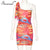 Simenual Sexy Hot Tie Dye Women Bodycon Dress One Shoulder Bandage Fashion Party Mini Dresses Sleeveless 2019 Skinny Print Dress