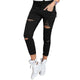 Skinny pant capri Women Sexy Holes Pencil sweapant Summer Female High Waist Casual Trouser Stretch Ripped Jean PlusSize