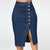 Skirts Womens Fashion Denim Pencil Skirt High Waisted Blow Knee Blue Jeans Skirts Solid Color Party beach skirt pleated Summer