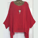 Solid Batwing Sleeve Summer Blouses 4XL 5XL Loose Plus Size Women Tunic Casual O-Neck Long Sleeve Blouse Anomalistic Tee Shirts
