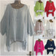 Solid Batwing Sleeve Summer Blouses 4XL 5XL Loose Plus Size Women Tunic Casual O-Neck Long Sleeve Blouse Anomalistic Tee Shirts