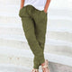 Solid Cotton Linen Women Pencil Pants 2020 Spring Casual Elastic High Waist Trousers Women Plus Size Drawstring Long Pants 3XL