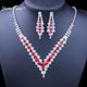 StoneFans Wedding Crystal Bridal Jewelry Sets Bijoux Mariage Women RED BLUE PEARL Rhinestone Bridal Necklace Jewellery Set