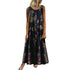 Summer Beach Dress Women Plus Size Bohe O-Neck Floral Print Vintage Sleeveless Long Dress New Casual Ankle-Length Dress #New