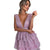 Summer Bling Mini Dress For Women Party Sexy V Neck Sleeveless Cascading Ruffle Dresses Sweetheart Pink Dress Vestido