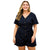 Summer Bodysuits Women's Playsuits Plus Size V-neck Short Sleeve Belt Short Overalls Jumpsuit Casual Bodysuit Button Wide-Leg