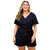 Summer Bodysuits Women's Playsuits Plus Size V-neck Short Sleeve Belt Short Overalls Jumpsuit Casual Bodysuit Button Wide-leg