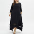 Summer Fashion Large Size Round Neck Solid Color Muslim Dress Simple Casual Breathable Fashion Solid Color Maxi Dress Summer