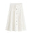 Summer Skirts Womens Midi Elegant Button High Waist Skirt Female Pleated School Skirt