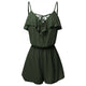 Summer jumpsuit women Sexy Black Lace Bodysuit Women Large Size S-5XL Sleeveless Overlap Front Frill Detail Shorts Playsuits